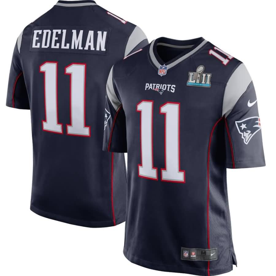 Julian Edelman New England Patriots Nike Super Bowl LII Bound Game Jersey - Navy