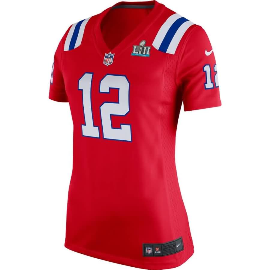 Tom Brady New England Patriots Nike Women's Super Bowl LII Bound Game Jersey - Red