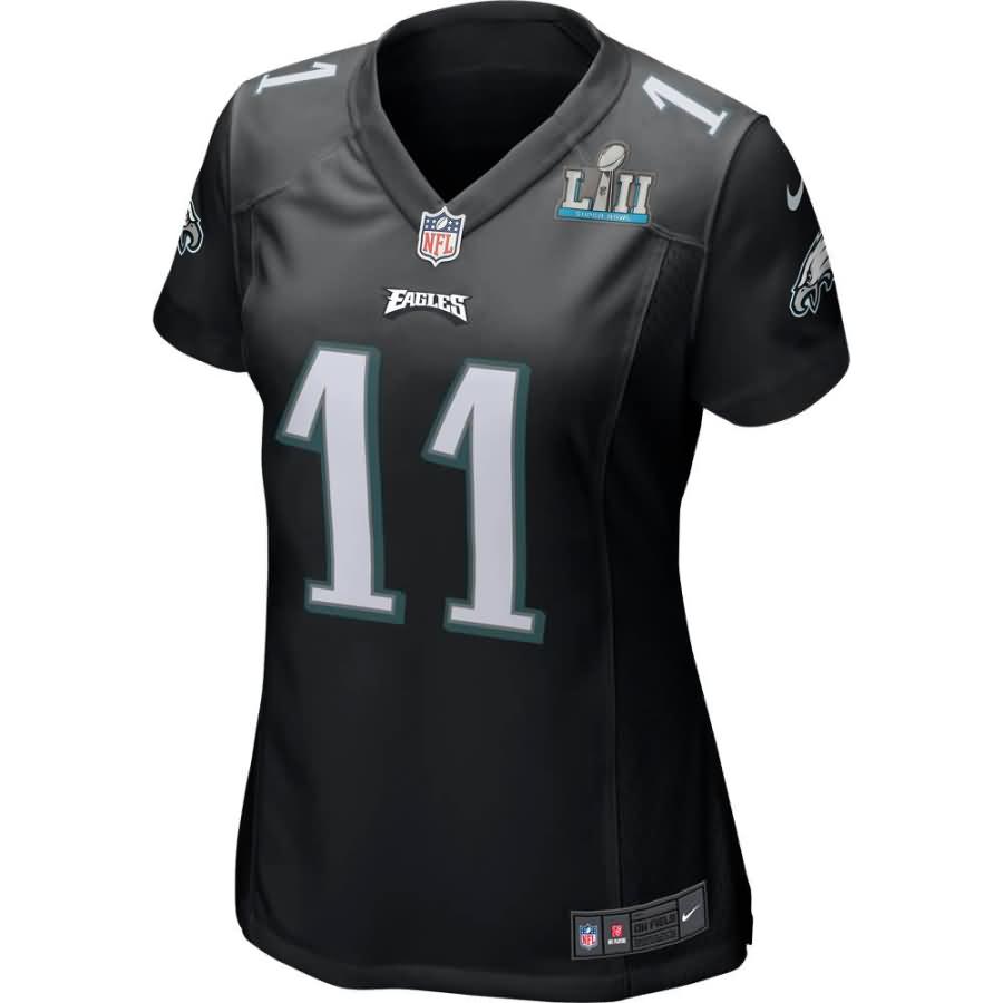 Carson Wentz Philadelphia Eagles Nike Women's Super Bowl LII Bound Patch Game Event Jersey - Black