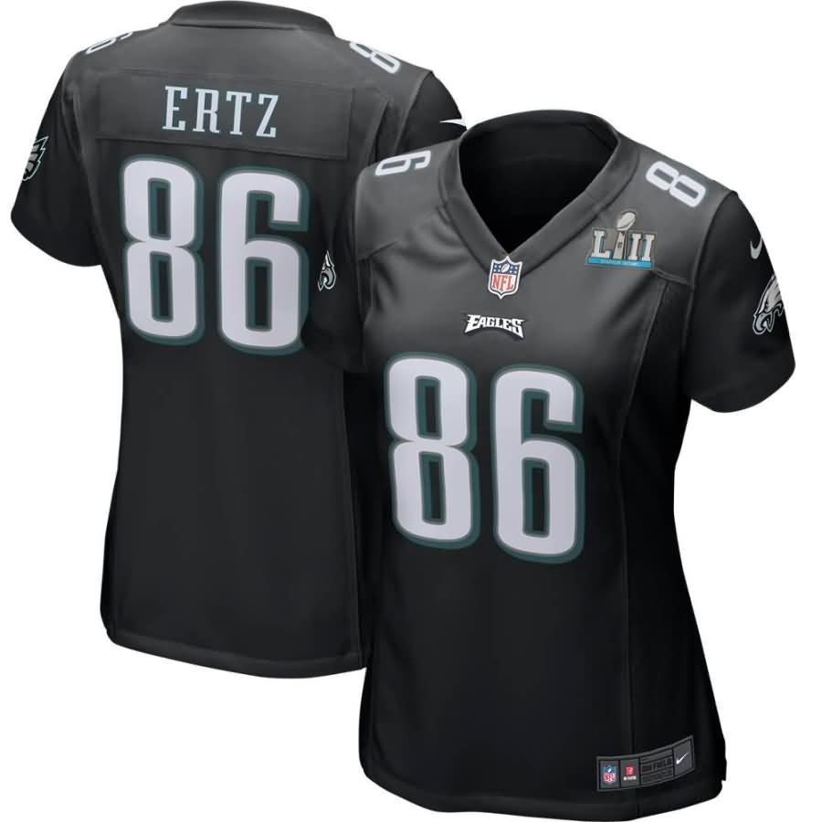 Zach Ertz Philadelphia Eagles Nike Women's Super Bowl LII Bound Patch Game Event Jersey - Black