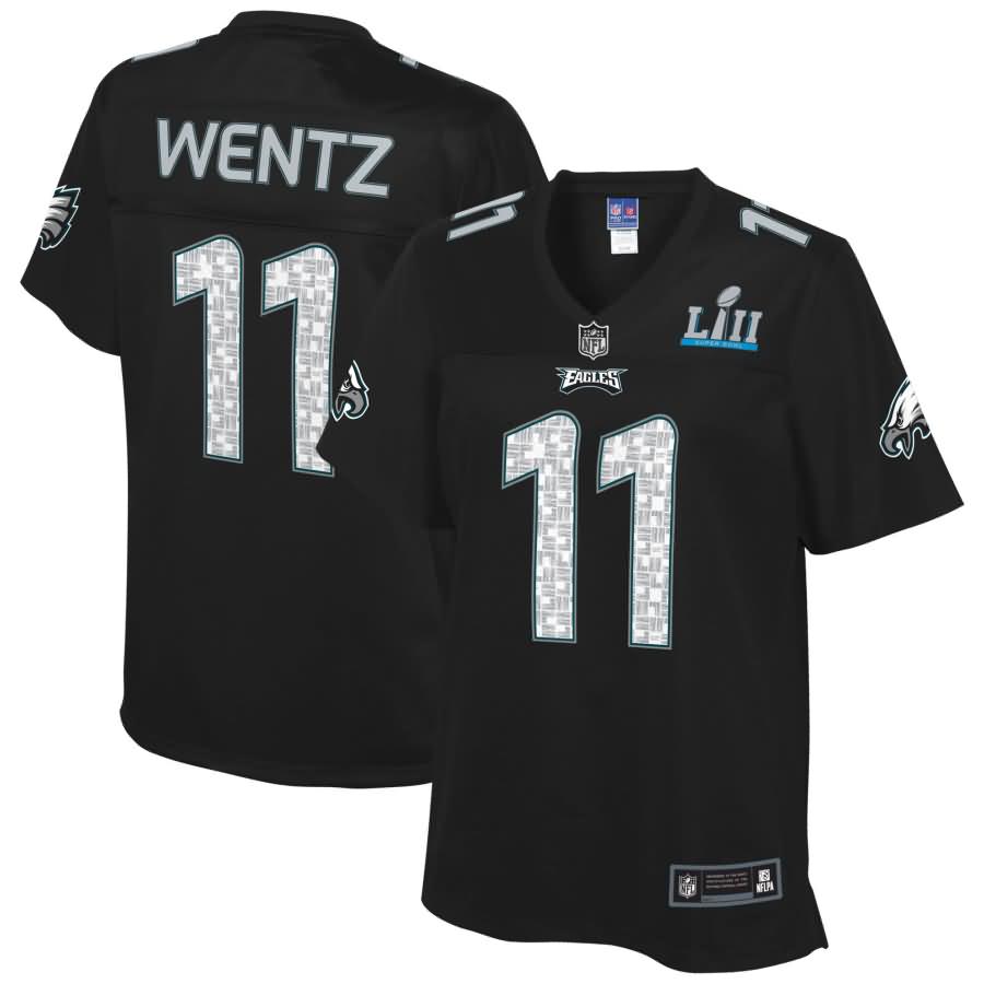 Carson Wentz Philadelphia Eagles NFL Pro Line by Fanatics Branded Women's Super Bowl LII Fashion Jersey - Black