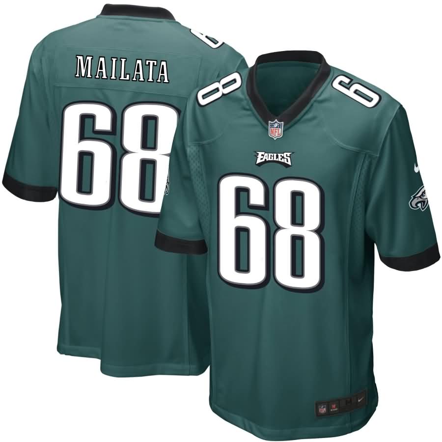 Jordan Mailata Philadelphia Eagles Nike 2018 NFL Draft Pick Game Jersey - Midnight Green