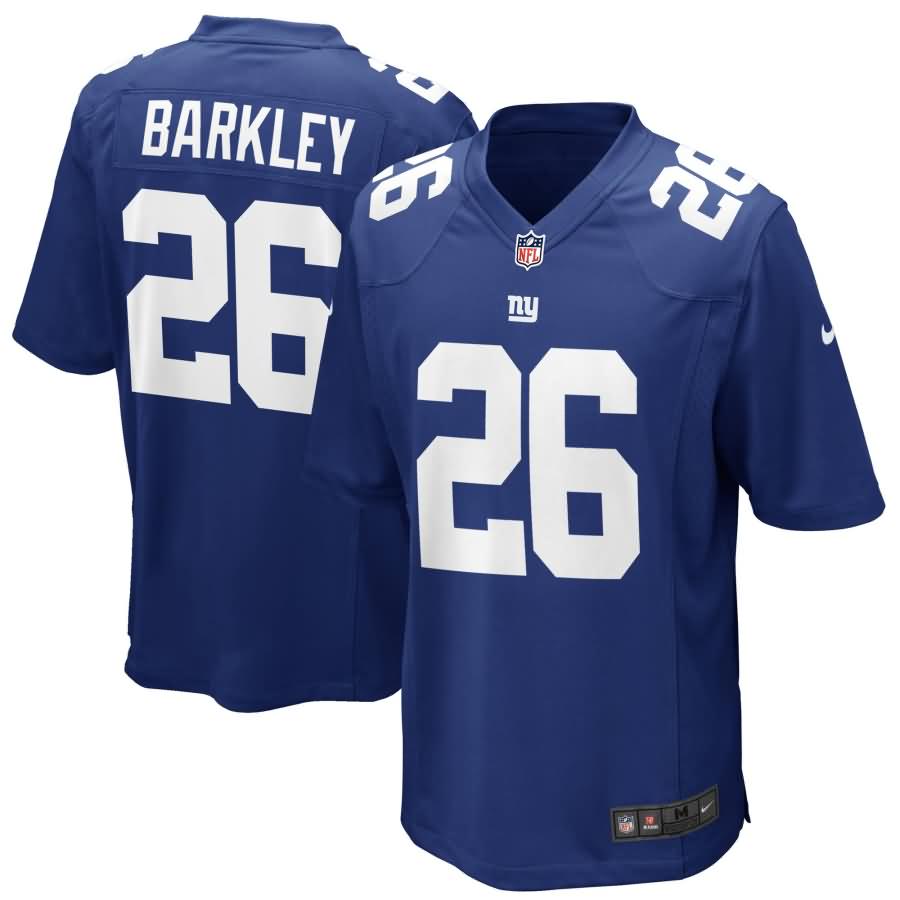 Saquon Barkley New York Giants Nike Youth 2018 NFL Draft Pick Game Jersey - Royal