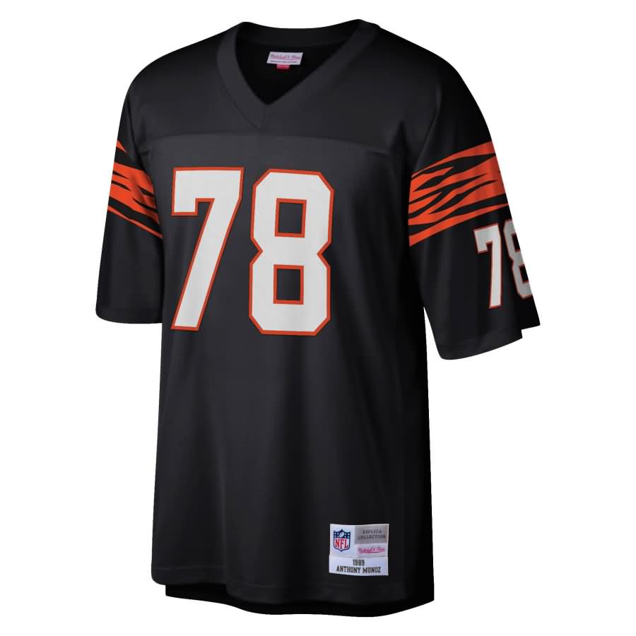 Anthony Munoz Cincinnati Bengals Mitchell & Ness 1989 Retired Player Replica Jersey - Black