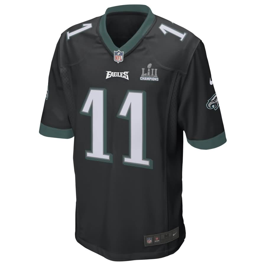 Carson Wentz Philadelphia Eagles Nike Super Bowl LII Champions Patch Game Jersey - Black