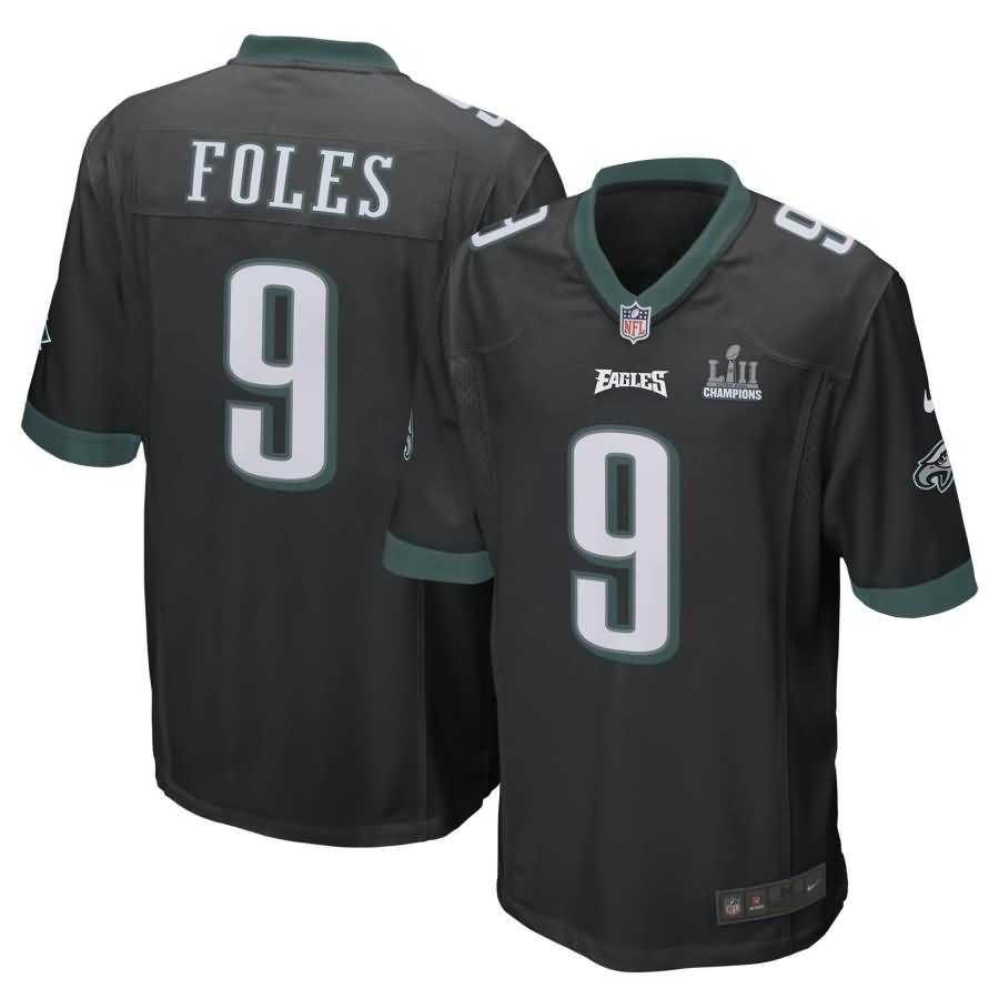 Nick Foles Philadelphia Eagles Nike Super Bowl LII Champions Patch Game Jersey - Black