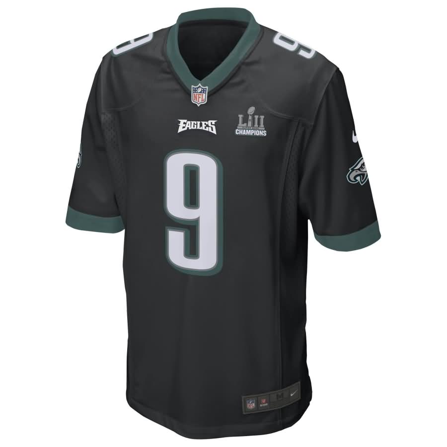 Nick Foles Philadelphia Eagles Nike Super Bowl LII Champions Patch Game Jersey - Black