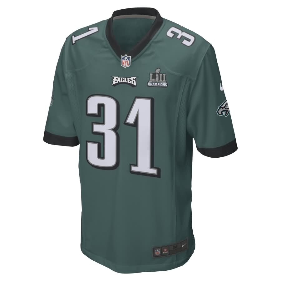 Jalen Mills Philadelphia Eagles Nike Super Bowl LII Champions Patch Game Jersey - Midnight Green