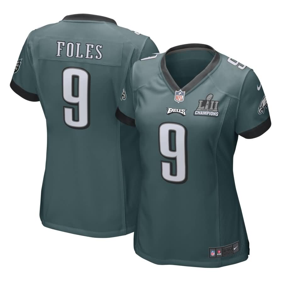 Nick Foles Philadelphia Eagles Nike Women's Super Bowl LII Champions Patch Game Jersey - Midnight Green