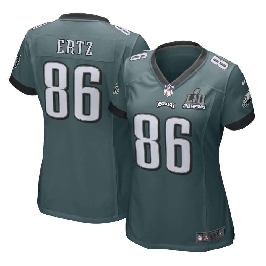 Zach Ertz Philadelphia Eagles Nike Women's Super Bowl LII Champions Patch Game Jersey - Midnight Green