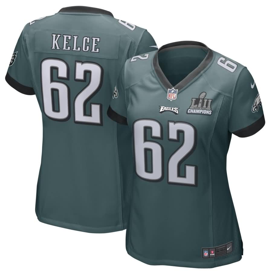 Jason Kelce Philadelphia Eagles Nike Women's Super Bowl LII Champions Patch Game Jersey - Midnight Green