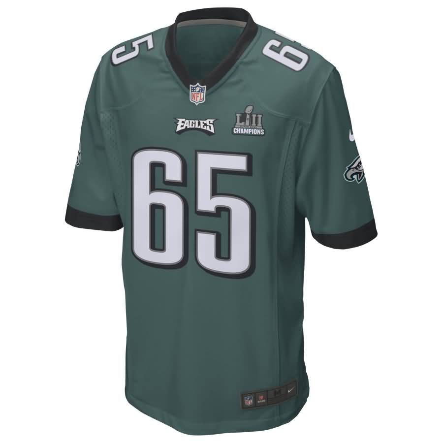 Lane Johnson Philadelphia Eagles Nike Super Bowl LII Champions Patch Game Jersey - Midnight Green