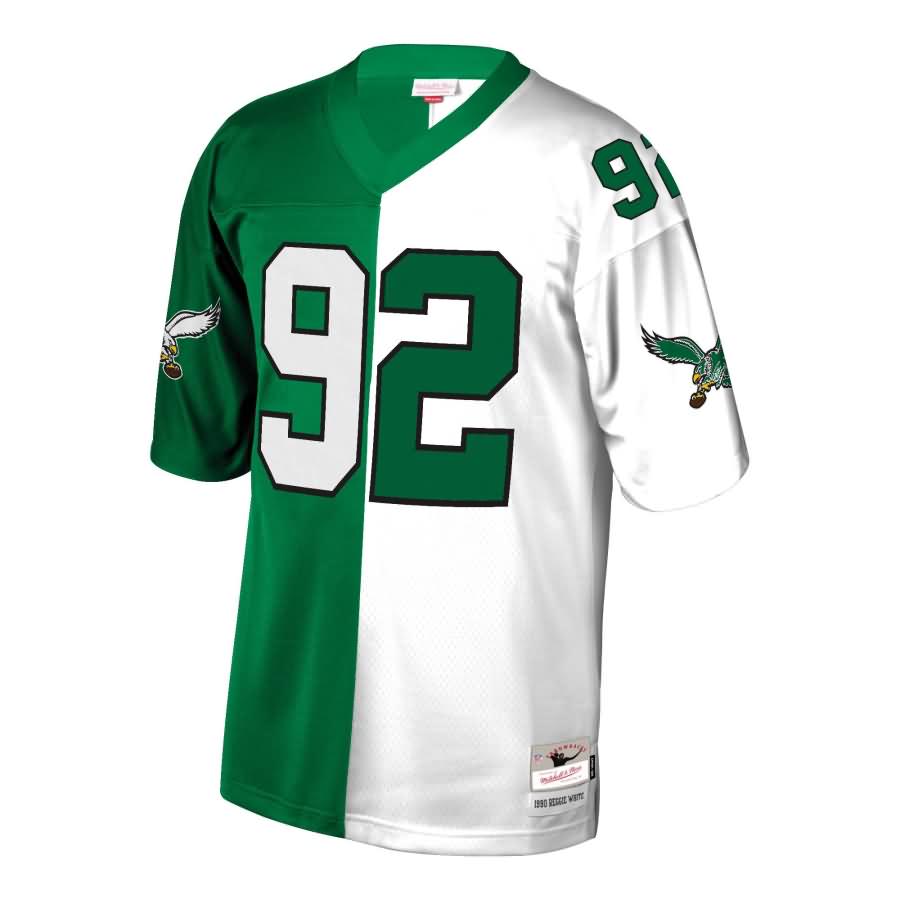 Reggie White Philadelphia Eagles Mitchell & Ness Retired Player Split Replica Jersey - Green/White